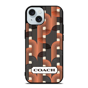 COACH NEW YORK PATTERN BROWN iPhone 15 Case Cover